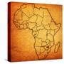 Zimbabwe on Actual Map of Africa-michal812-Stretched Canvas