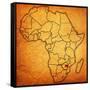 Zimbabwe on Actual Map of Africa-michal812-Framed Stretched Canvas