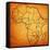 Zimbabwe on Actual Map of Africa-michal812-Framed Stretched Canvas