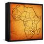 Zimbabwe on Actual Map of Africa-michal812-Framed Stretched Canvas