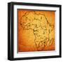 Zimbabwe on Actual Map of Africa-michal812-Framed Art Print