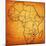 Zimbabwe on Actual Map of Africa-michal812-Mounted Art Print