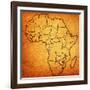 Zimbabwe on Actual Map of Africa-michal812-Framed Art Print