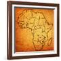 Zimbabwe on Actual Map of Africa-michal812-Framed Art Print