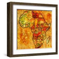 Zimbabwe On Actual Map Of Africa-michal812-Framed Art Print