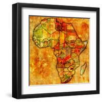 Zimbabwe On Actual Map Of Africa-michal812-Framed Art Print