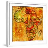 Zimbabwe On Actual Map Of Africa-michal812-Framed Art Print