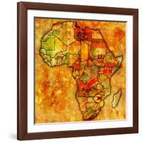 Zimbabwe On Actual Map Of Africa-michal812-Framed Art Print