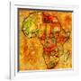 Zimbabwe On Actual Map Of Africa-michal812-Framed Art Print