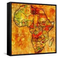 Zimbabwe On Actual Map Of Africa-michal812-Framed Stretched Canvas