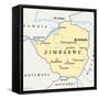 Zimbabwe Political Map-Peter Hermes Furian-Framed Stretched Canvas