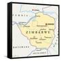 Zimbabwe Political Map-Peter Hermes Furian-Framed Stretched Canvas
