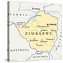 Zimbabwe Political Map-Peter Hermes Furian-Stretched Canvas