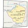 Zimbabwe Political Map-Peter Hermes Furian-Mounted Art Print