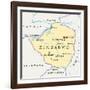 Zimbabwe Political Map-Peter Hermes Furian-Framed Art Print