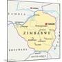 Zimbabwe Political Map-Peter Hermes Furian-Mounted Art Print