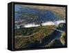 Zimbabwe, Victoria Falls, an Aerial View from Above the Falls-Nick Ledger-Framed Stretched Canvas