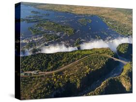 Zimbabwe, Victoria Falls, an Aerial View from Above the Falls-Nick Ledger-Stretched Canvas