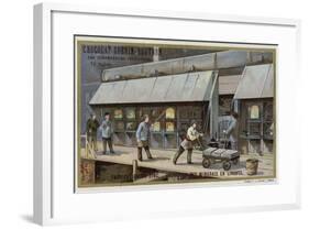 Zinc Manufacturing. Reducing Ore into Ingots-null-Framed Giclee Print