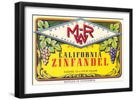 Zinfandel Wine Label-null-Framed Art Print