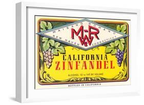 Zinfandel Wine Label-null-Framed Art Print