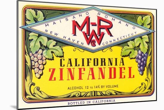 Zinfandel Wine Label-null-Mounted Art Print