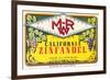 Zinfandel Wine Label-null-Framed Premium Giclee Print