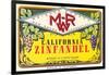 Zinfandel Wine Label-null-Framed Art Print