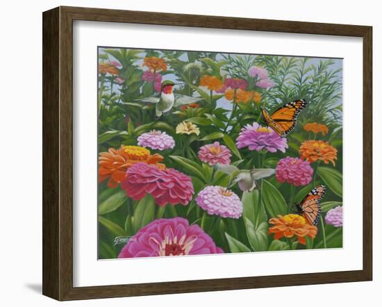 Zinnia Bouquet-Fred Szatkowski-Framed Art Print