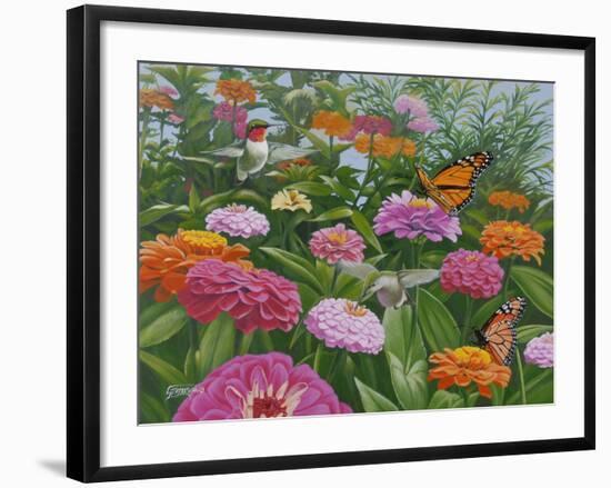 Zinnia Bouquet-Fred Szatkowski-Framed Art Print