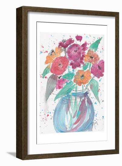 Zinnia Bouquet-Beverly Dyer-Framed Art Print