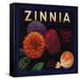 Zinnia Brand - Upland, California - Citrus Crate Label-Lantern Press-Framed Stretched Canvas