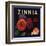 Zinnia Brand - Upland, California - Citrus Crate Label-Lantern Press-Framed Art Print