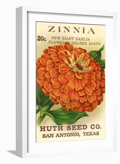 Zinnia Seed Packet-null-Framed Art Print