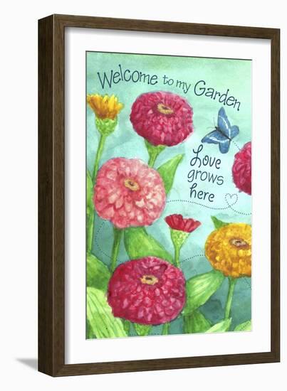 Zinnia Welcome Love-Melinda Hipsher-Framed Giclee Print