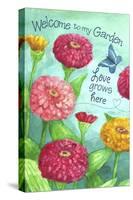 Zinnia Welcome Love-Melinda Hipsher-Stretched Canvas
