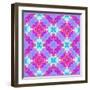 Zinnia with Orchid and Colorful Pop Floral Ornaments, Symmetric Floral Montage, Layer Work-Alaya Gadeh-Framed Photographic Print