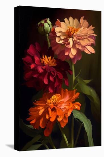 Zinnia-Vivienne Dupont-Stretched Canvas