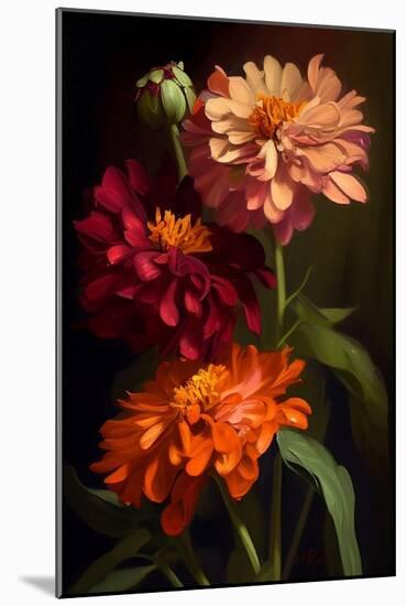 Zinnia-Vivienne Dupont-Mounted Art Print