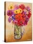 Zinnias, 2010-Joan Thewsey-Stretched Canvas