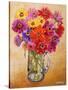 Zinnias, 2010-Joan Thewsey-Stretched Canvas