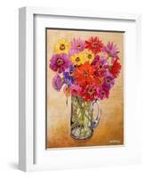 Zinnias, 2010-Joan Thewsey-Framed Giclee Print