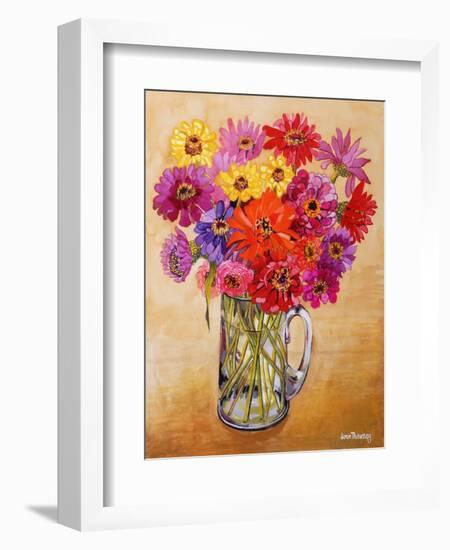 Zinnias, 2010-Joan Thewsey-Framed Giclee Print