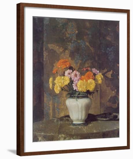 Zinnias And Marigolds-Hermann Dudley Murphy-Framed Art Print