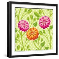 Zinnias I-Patty Young-Framed Art Print