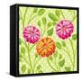 Zinnias I-Patty Young-Framed Stretched Canvas