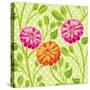 Zinnias I-Patty Young-Stretched Canvas