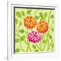 Zinnias II-Patty Young-Framed Art Print