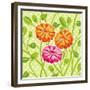 Zinnias II-Patty Young-Framed Premium Giclee Print