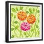 Zinnias II-Patty Young-Framed Premium Giclee Print